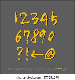 Alphabet & number / handwriting - vector
