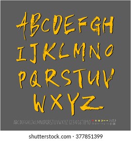 Alphabet & number / handwriting - vector