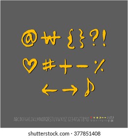 Alphabet & number / handwriting - vector