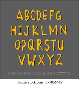 Alphabet & number / handwriting - vector