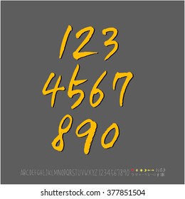 Alphabet & number / handwriting - vector