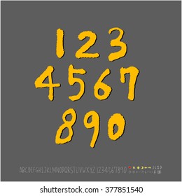 Alphabet & number / handwriting - vector