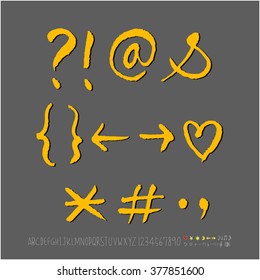 Alphabet & number / handwriting - vector