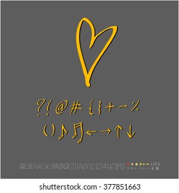 Alphabet & number / handwriting - vector
