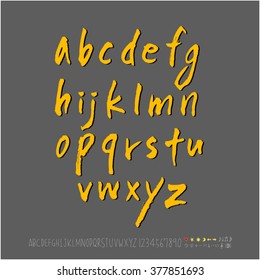 Alphabet & number / handwriting - vector