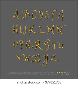 Alphabet & number / handwriting - vector