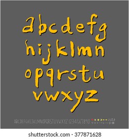 Alphabet & number / handwriting - vector