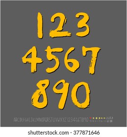 Alphabet & number / handwriting - vector