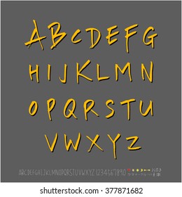 Alphabet & number / handwriting - vector