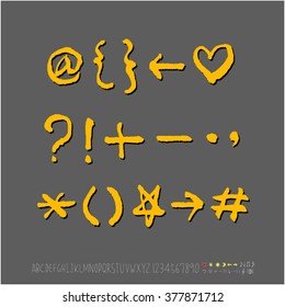 Alphabet & number / handwriting - vector
