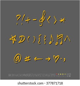 Alphabet & number / handwriting - vector