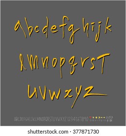 Alphabet & number / handwriting - vector