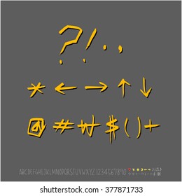 Alphabet & number / handwriting - vector