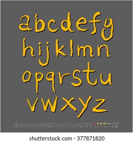 Alphabet & number / handwriting - vector