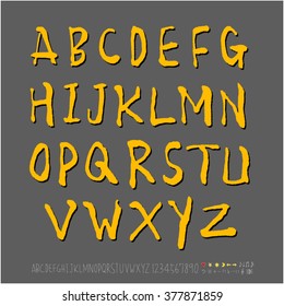 Alphabet & number / handwriting - vector