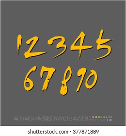 Alphabet & number / handwriting - vector