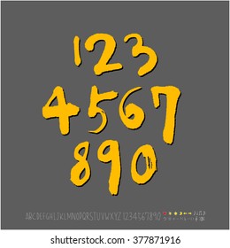 Alphabet & number / handwriting - vector