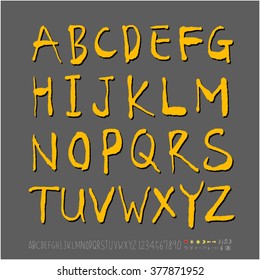 Alphabet & number / handwriting - vector