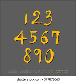 Alphabet & number / handwriting - vector