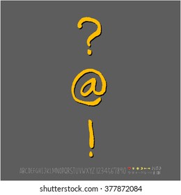 Alphabet & number / handwriting - vector