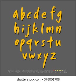 Alphabet & number / handwriting - vector