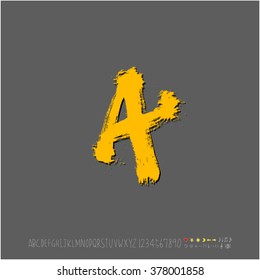 Alphabet & number / handwriting - vector