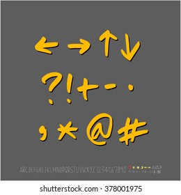 Alphabet & number / handwriting - vector