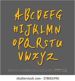 Alphabet & number / handwriting - vector