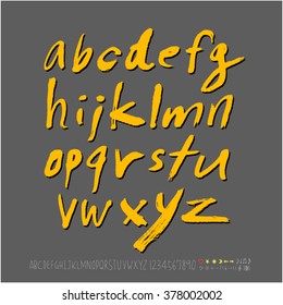 Alphabet & number / handwriting - vector