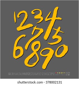 Alphabet & number / handwriting - vector