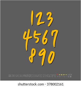 Alphabet & number / handwriting - vector