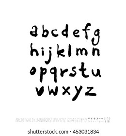 Alphabet & number / handwriting - vector