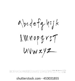 Alphabet & number / handwriting - vector