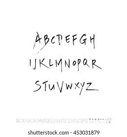 Alphabet & number / handwriting - vector