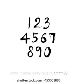 Alphabet & number / handwriting - vector