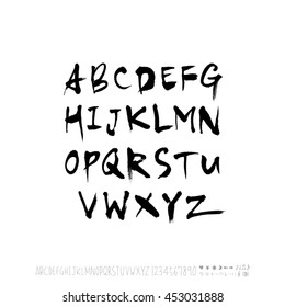 Alphabet & number / handwriting - vector