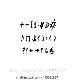 Alphabet & number / handwriting - vector