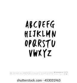 Alphabet & number / handwriting - vector