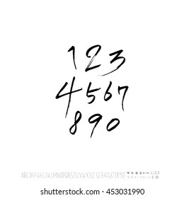 Alphabet & number / handwriting - vector