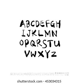 Alphabet & number / handwriting - vector