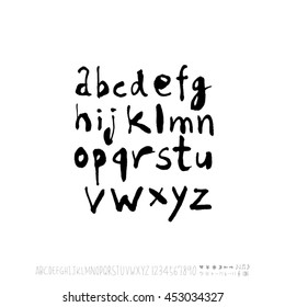 Alphabet & number / handwriting - vector