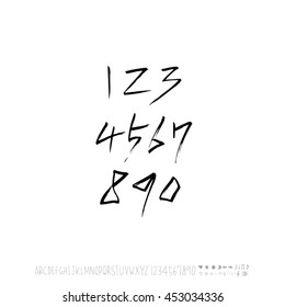 Alphabet & number / handwriting - vector