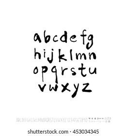 Alphabet & number / handwriting - vector