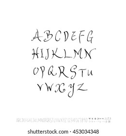 Alphabet & number / handwriting - vector