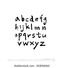 Alphabet & number / handwriting - vector