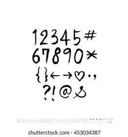 Alphabet & number / handwriting - vector