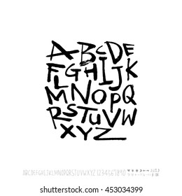 Alphabet & number / handwriting - vector