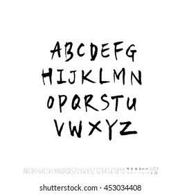 Alphabet & number / handwriting - vector