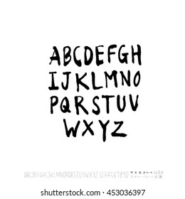 Alphabet & number / handwriting - vector