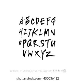 Alphabet & number / handwriting - vector